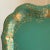 Early-20th Century Hand-Painted Teal & Gold Tole Serving Tray For Sale - Image 13 of 17