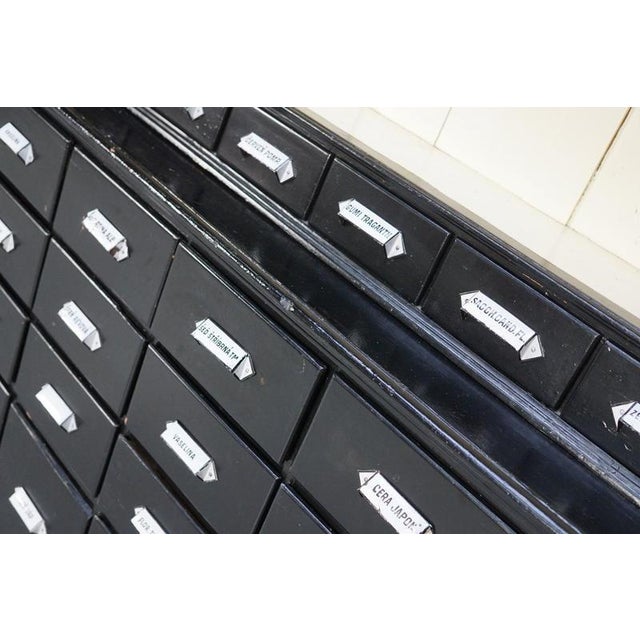 Large Black Painted Apothecary Cabinets, Eastern Europe, 1910s, Set of 2 For Sale - Image 4 of 18