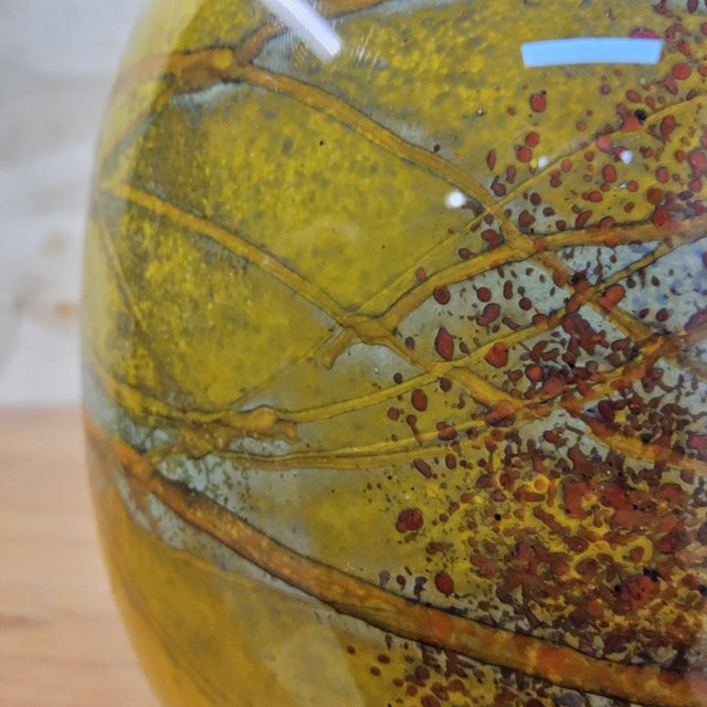 Mouth-Blown Studio Glass Vase in Yellow Tones attributed to Ioan Nemtoi, 2000s For Sale - Image 9 of 18