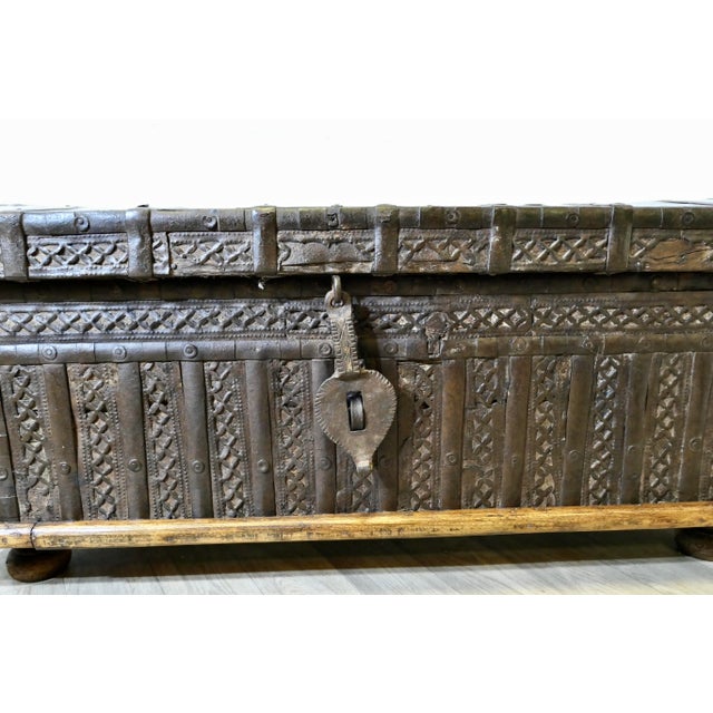 Spanish Decorative Metal Dome Top Trunk For Sale - Image 3 of 8