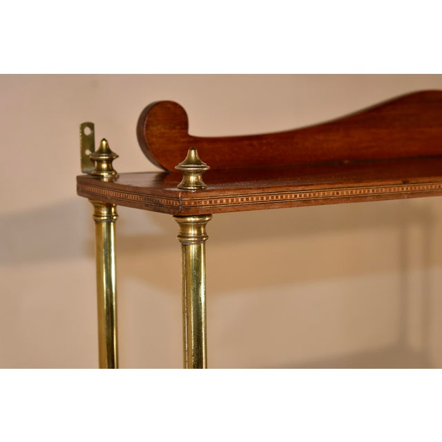 19th Century 19th Century Mahogany and Brass Campaign Wall Shelf For Sale - Image 5 of 8