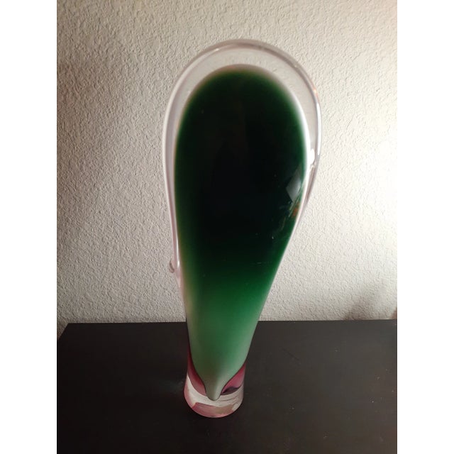 1962 Signed Flygsfors Coquille Paul Kedelv Sweden Sommerso Vase For Sale In Dallas - Image 6 of 10