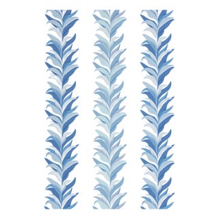 Sample - The House of Scalamandré Chira Island Wallpaper, Blue Marine For Sale