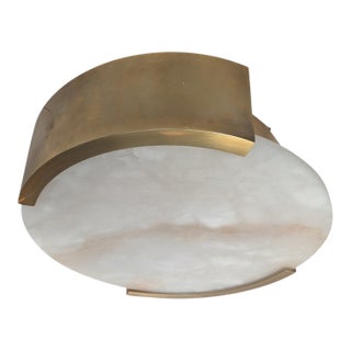 Visual Comfort Melange Alabaster Flush Mounts For Sale