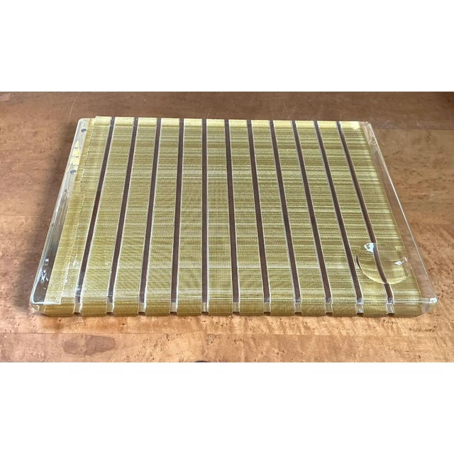 Transparent Vintage Lucite Decorative Serving Tray For Sale - Image 8 of 12