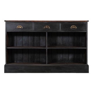 19th Century English Ebonised Mahogany & Pine Shop Counter, 1890s For Sale