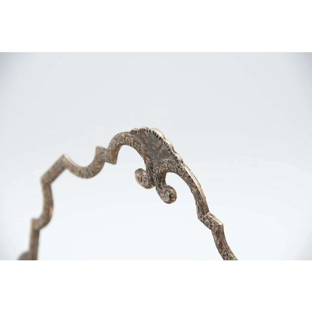 Silver Fruit Bowl with Chiseled Engravings For Sale - Image 3 of 6