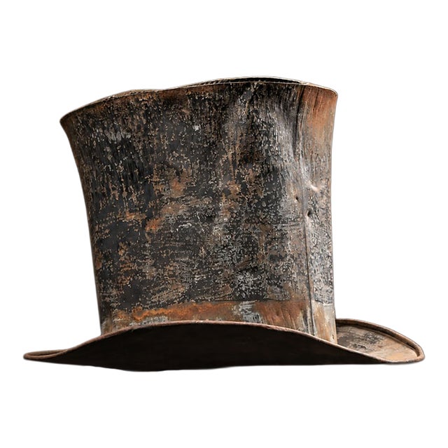 Antique Painted Tin Top Hat Trade Sign or Display Form For Sale