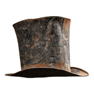Antique Painted Tin Top Hat Trade Sign or Display Form