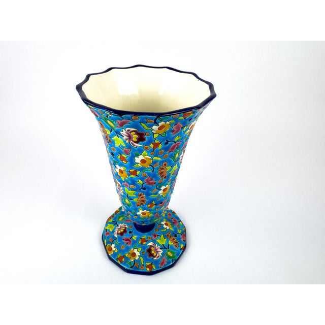 Mid 20th Century Vintage Longwy Enamelled Ceramic Vase, France, Mid-20th Century For Sale - Image 5 of 12