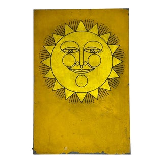 1970’s Aztec Radiant Heater Wall Art, #615 Sun For Sale