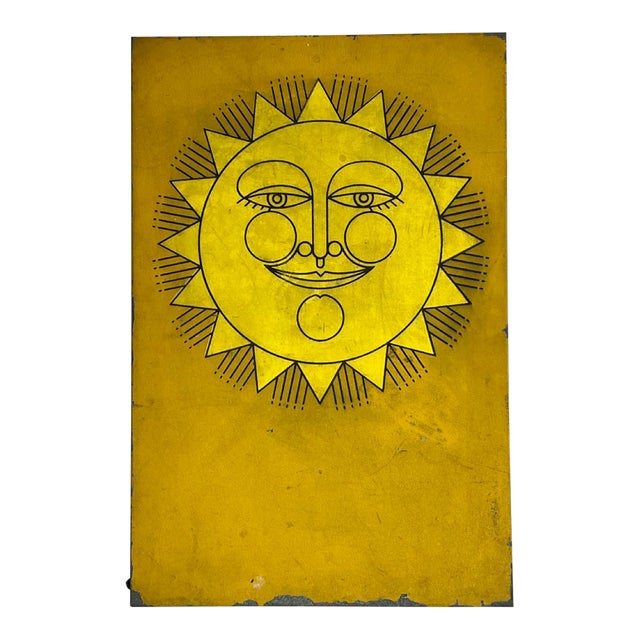 1970’s Aztec Radiant Heater Wall Art, #615 Sun For Sale