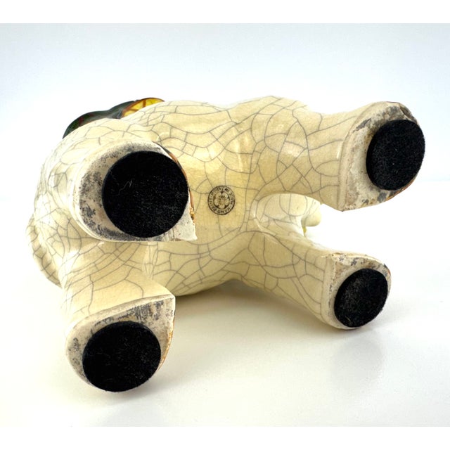 Vintage 1930s Tashiro Shoten Japanese Crackle Glaze Elephant Planter For Sale - Image 11 of 13