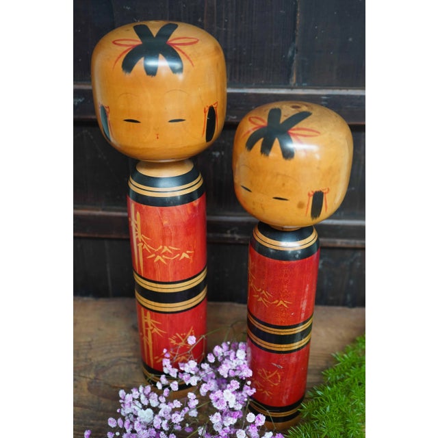 Vintage Traditional Kokeshis by Kawamura Shoji, Japan, 1960s, Set of 2 For Sale - Image 11 of 11