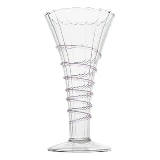 Miss Ruby Optic Bud Vase with Pink Swirl Rope For Sale