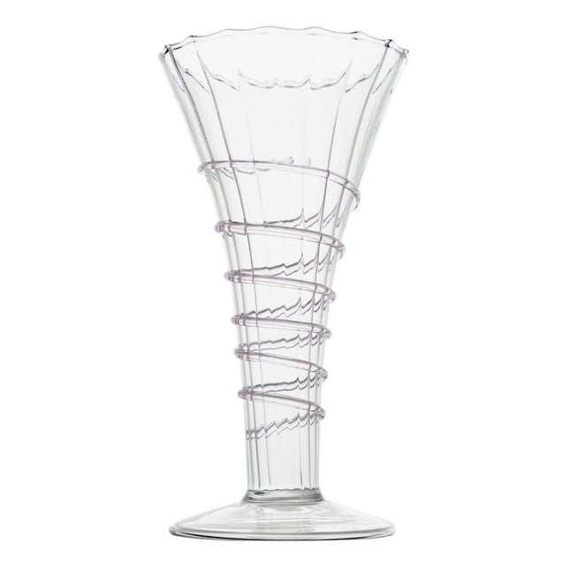 Miss Ruby Optic Bud Vase with Pink Swirl Rope For Sale