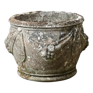 English 19th Century Cast Stone Single Planter For Sale