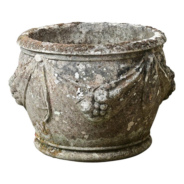 English 19th Century Cast Stone Single Planter For Sale