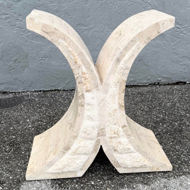 1990s Postmodern Tessellated Stone Side Table Base For Sale - Image 5 of 6