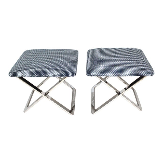 Milo Baughman Attributed X-Stools - a Pair For Sale - Image 13 of 13
