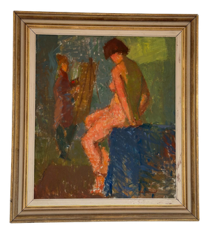 A. W. Ekelund, Modell, 1950s, Oil on Canvas