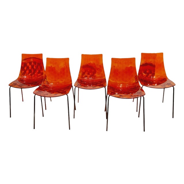Italian Ice Chairs from Calligaris, 1980s, Set of 5 For Sale
