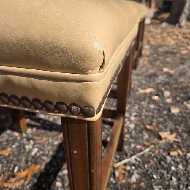 Late 20th Century Hancock and Moore Leather Barstools Set of 4 For Sale - Image 6 of 9