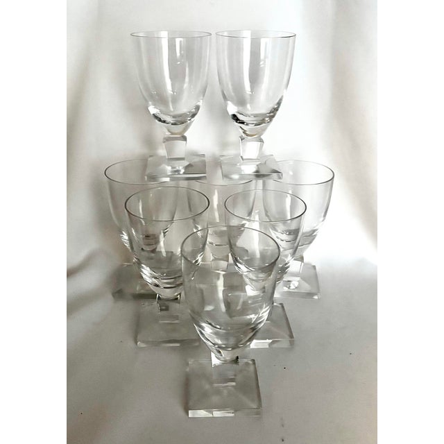 Orrefors Vintage Orrefors Gustav Adolf Crystal Claret Wine Glasses — Set of 8 For Sale - Image 4 of 7