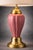 Hollywood Regency Late 20th Century Hollywood Regency Pink Fluted Ceramic & Brass Table Lamp With Linen Shade For Sale - Image 3 of 11
