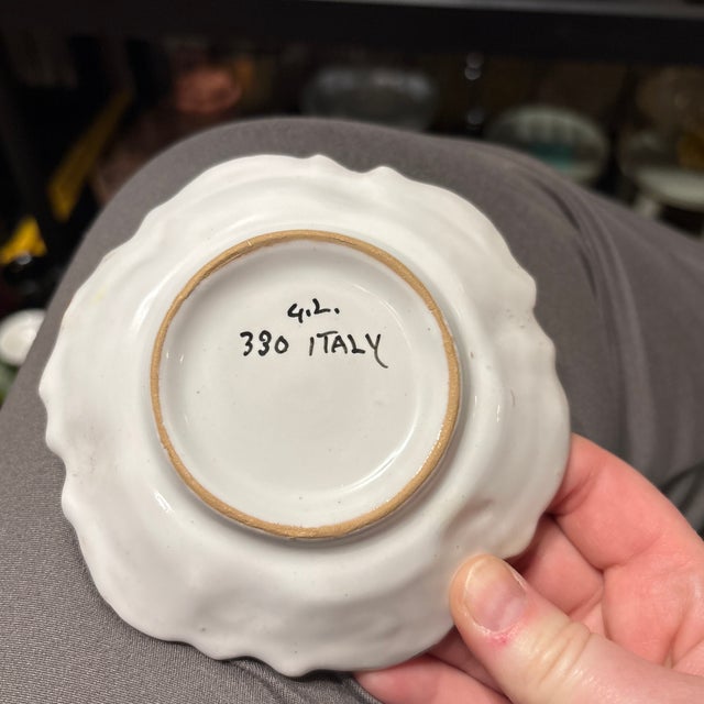 Early 20th Century Early 20th Century Italian Ceramic Trinket Dish Hand Painted For Sale - Image 5 of 11