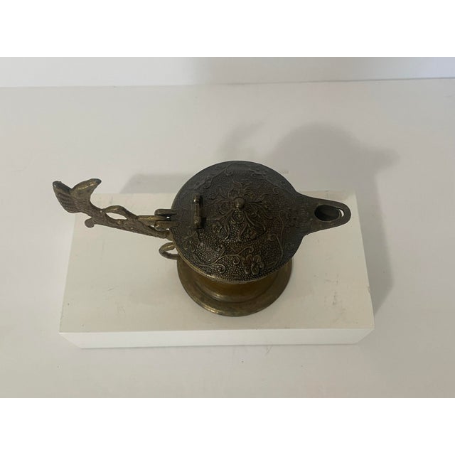 Early 20th Century Old Serpent Beast Monster Decorative Arts Oil Lamp Incense Burner Figural Light For Sale - Image 9 of 12