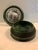 Round Green Wood Box With Elephant Tin Accent For Sale - Image 4 of 10