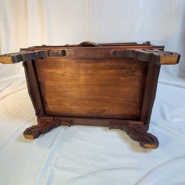 Antique American Carved Walnut Canterbury/ Sheet Music Holder Ca 1850