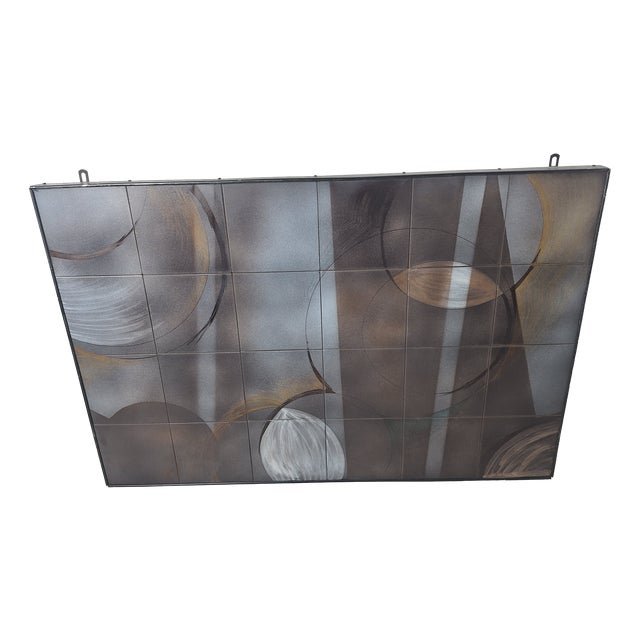 Informal Painted Ceramic Tile Panel by Claudio Monotti for Studio Deruta, 1960s For Sale