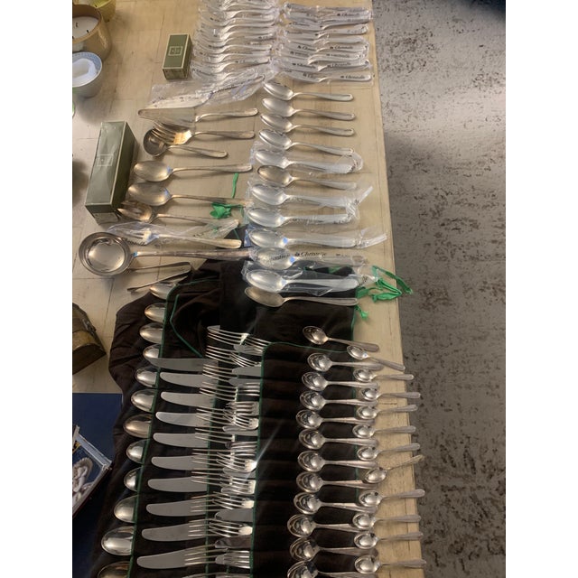 Traditional Christofle Flatware Complete Set W/ Serving Utensils - Silver Plated - Orfevre Paris For Sale - Image 3 of 7