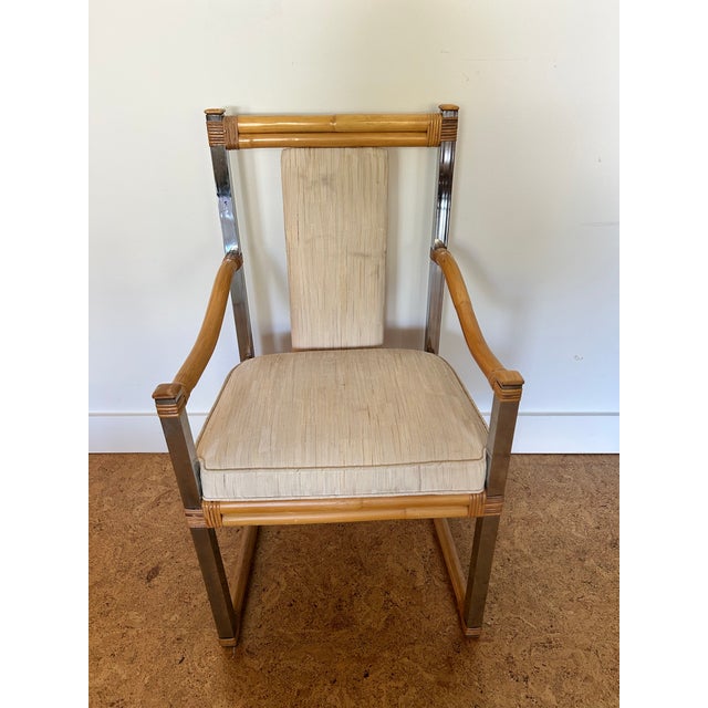 Vintage Chrome and Bamboo Lounge Chair For Sale - Image 4 of 12