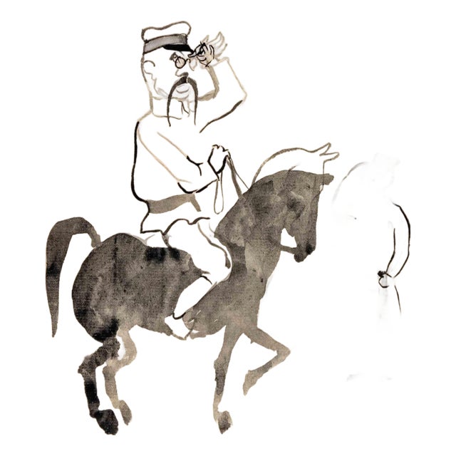 Mino Maccari, The High Officer, Drawing on Paper, 1920s For Sale