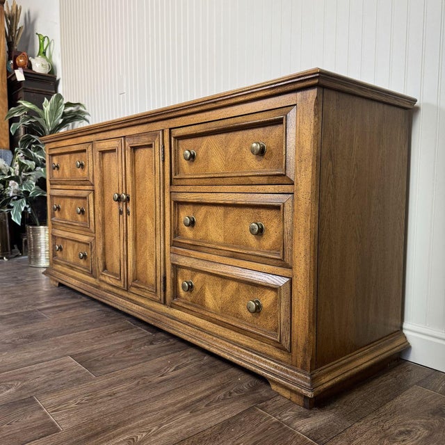 Vintage Parquet Herringbone Farmhouse-Style Dresser For Sale - Image 4 of 9