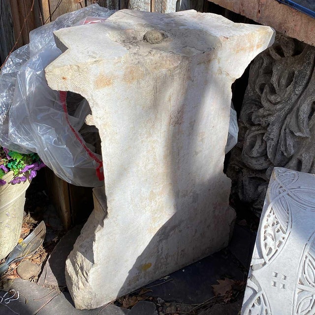 French Gothic Revival Hard Stone Fountain Pedestal Basin For Sale - Image 14 of 16