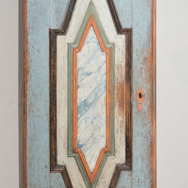 Late 18th Century Original Painted Pair of Swedish Baroque Narrow Cabinets For Sale - Image 9 of 15