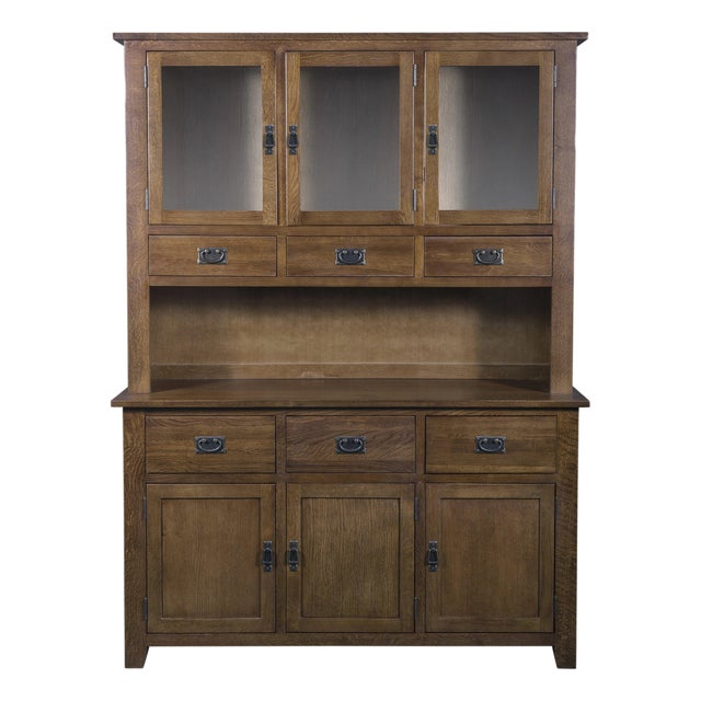 Mission 6 Door & 6 Drawer China Cabinet - Walnut - 59" For Sale