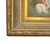 French Country Vintage Gilt Framed Bunnies / Two Rabbits Oil on Canvas Painting, Signed For Sale - Image 3 of 3