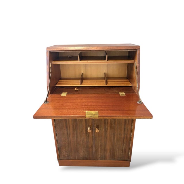 Mid-Century Modern Teak and Walnut Bureau Desk by Morris of Glasgow, 1970s For Sale - Image 9 of 12