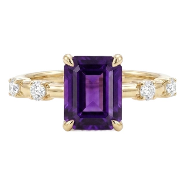 Amethyst Engagement Wedding Ring - February Birthstone Ring for Her - Us 7 For Sale