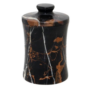 Black & Gold Marble Canister For Sale