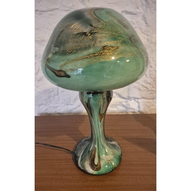 Magnificent mushroom-shaped table lamp, entirely hand-blown in glass by Jean-Michel Operto around 1990. - Product type:...