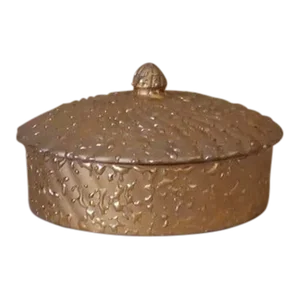 Weeping Gold Round Lidded Box
