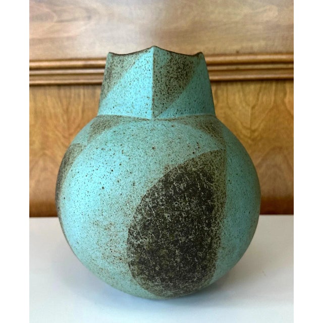 Ceramic Vessel with Geometrical Glaze by John Ward For Sale In Atlanta - Image 6 of 12