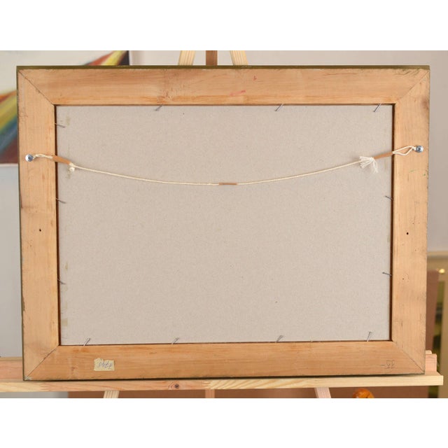 Arnolds Pankoks, Landscape with Haystacks, Oil on Cardboard, 1990s For Sale - Image 6 of 9