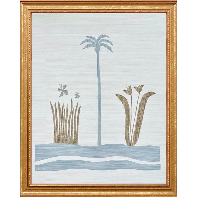 Abstract original landscape botanical study in gilded frame with overall dimensions of 25.5x31.5 by Charleston based...